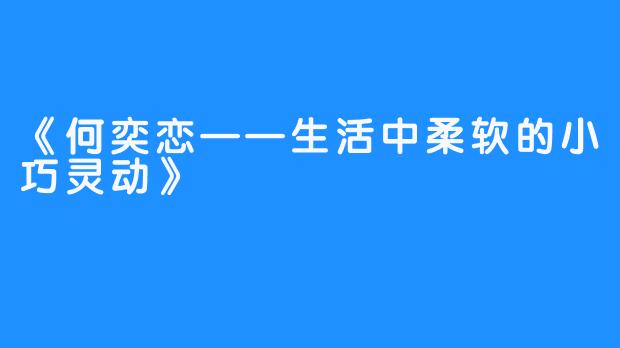 《何奕恋——生活中柔软的小巧灵动》