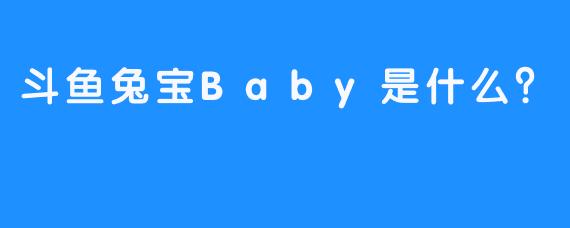 斗鱼兔宝Baby是什么？