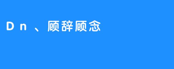 “改变你生活的DN:顾辞顾念”
